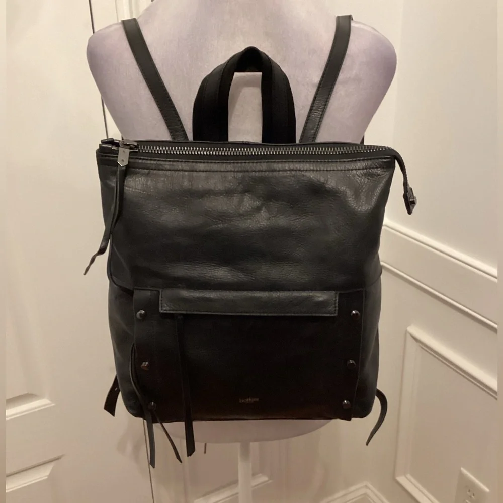 Black Leather Backpack